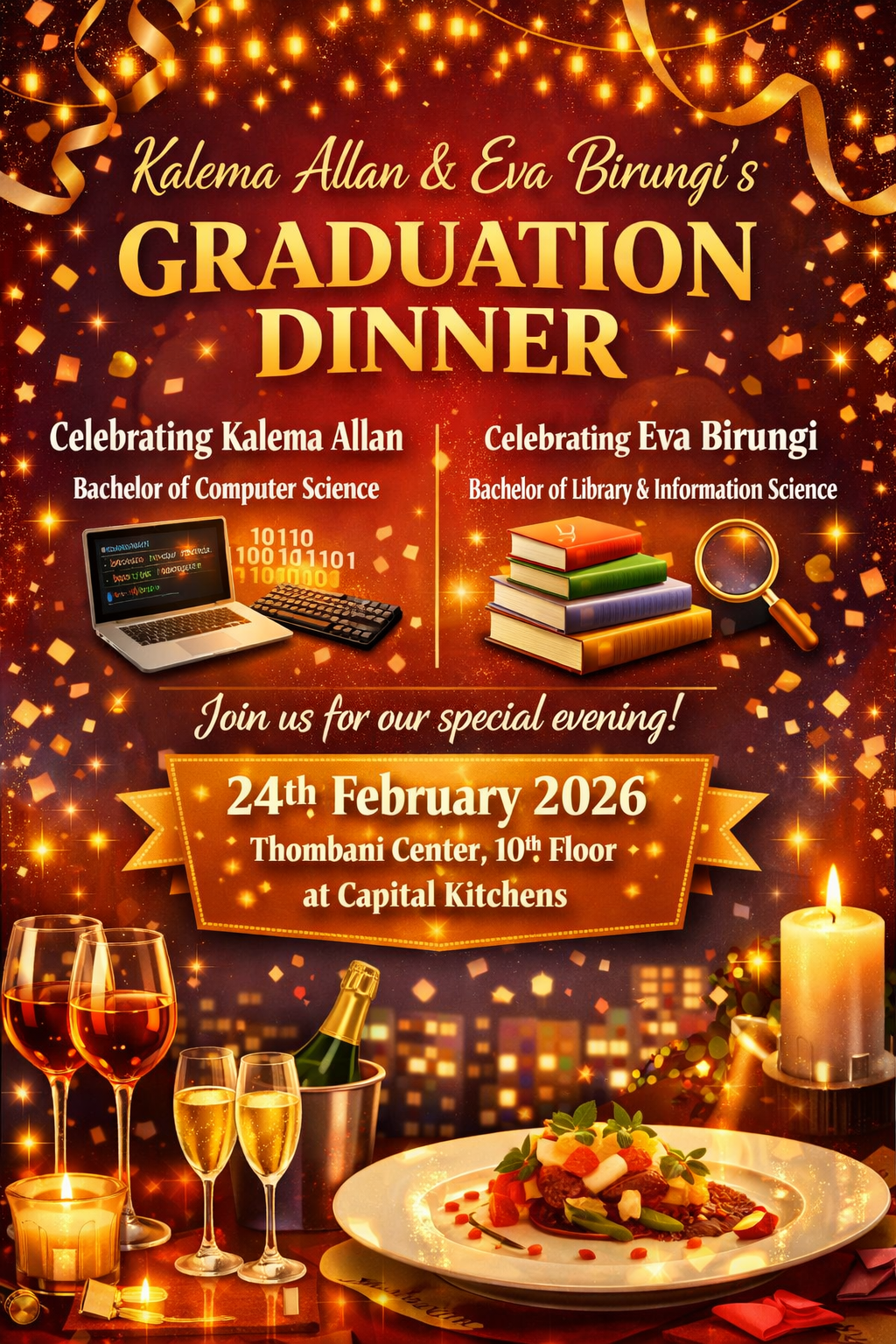Kalema Allan & Eva Birungi Graduation Dinner