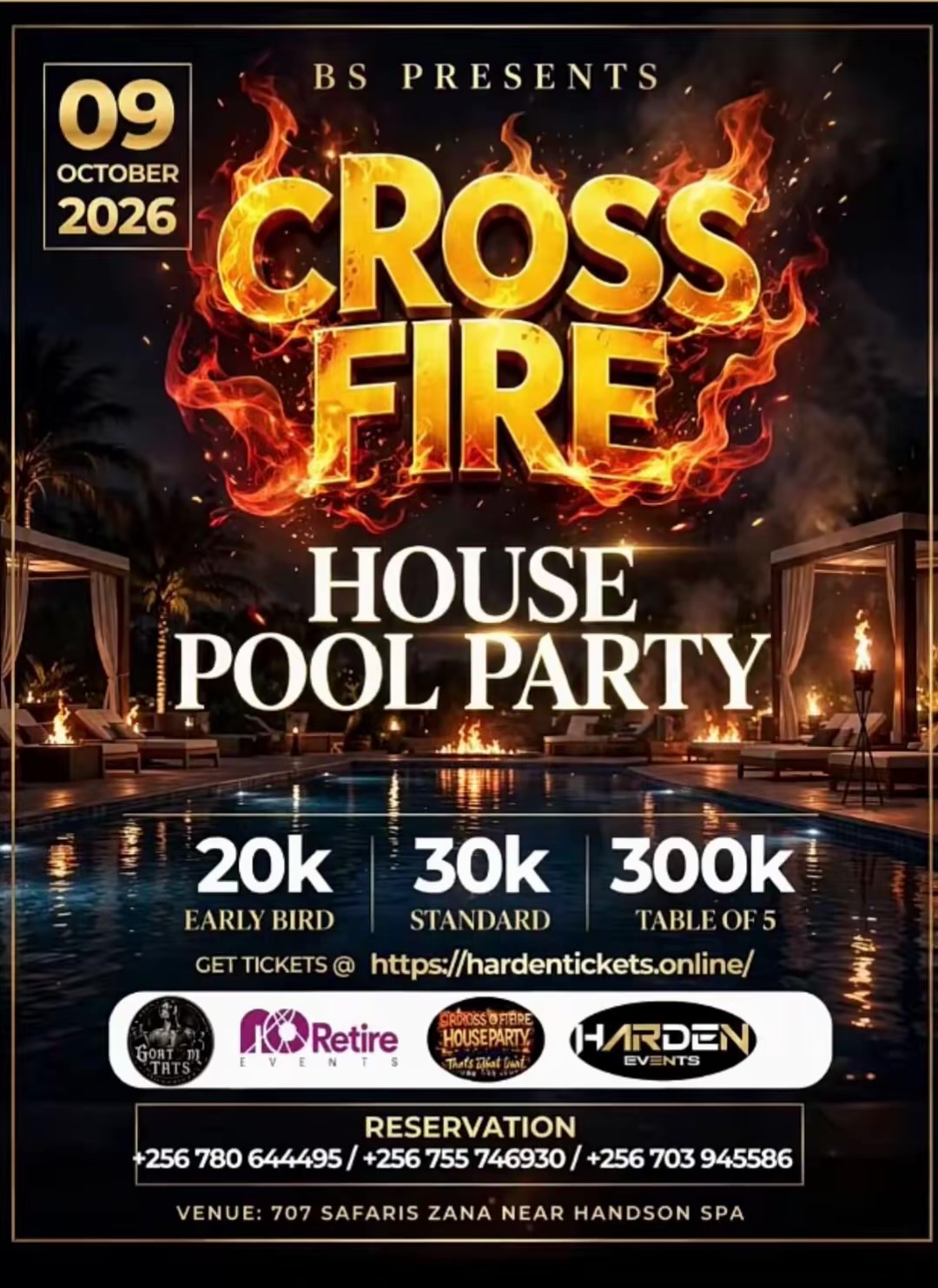 Cross fire house pool party