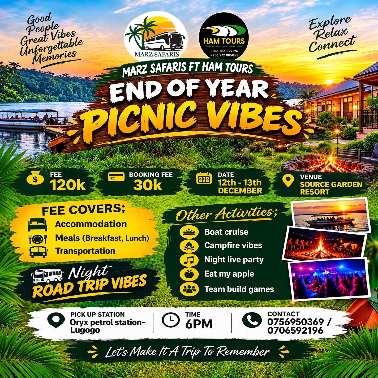 End of year picnic vibes event poster